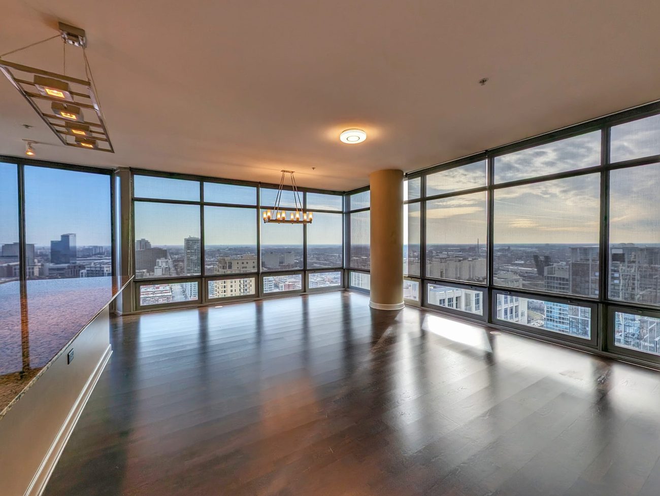 South Loop Penthouse — living area, alternate view
